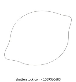 Lemon cartoon. Outlined illustration with thin line black stroke