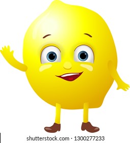 Lemon in cartoon style.