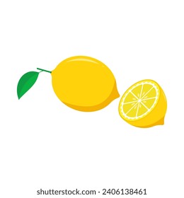 Lemon cartoon vector alphabet  L fruit