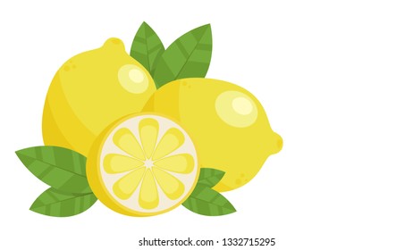 Lemon cartoon vector. free space for text. wallpaper. copy space.