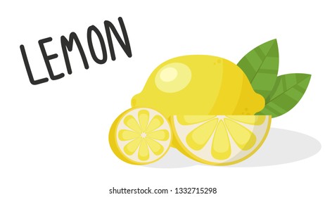 Lemon cartoon vector. free space for text. wallpaper. copy space.
