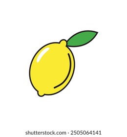 Lemon cartoon vector. free space for text.