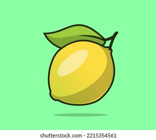 Lemon Cartoon Vector Icon Illustration. Flat Cartoon Style.