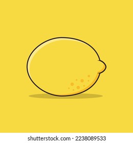 Lemon cartoon vector icon illustration. Fruit icon concept isolated vector. Flat cartoon style. Lemon Illustration.