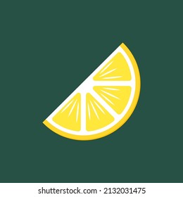 Vector de dibujos animados de limón. Limón sobre fondo verde.