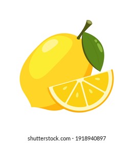 Lemon cartoon vector. Lemon on white background.