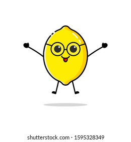 Lemon character design with funny and cute expressions