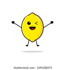 Lemon character design with funny and cute expressions