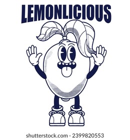 Lemon Character Design With Slogan lemonlicious