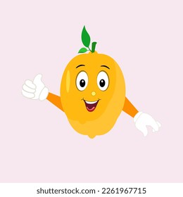 Lemon character design. Vector Illustration Flat Lemon Cute Character expression emotion collection set, minimal style, Raw materials fresh fruit, Mascot product