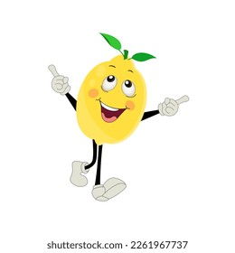 Lemon character design. Vector Illustration Flat Lemon Cute Character expression emotion collection set, minimal style, Raw materials fresh fruit, Mascot product