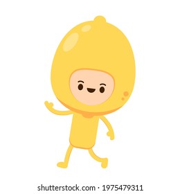 Lemon character design. Lemon vector. Lemon on white background. Lemon mascot.