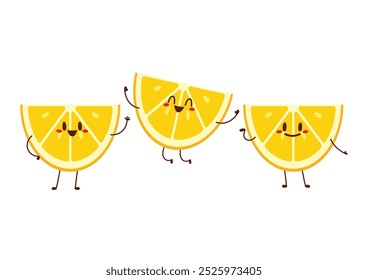 Lemon character design. Lemon vector. Lemon on white background.