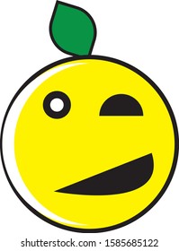 lemon character Flat Design .smile.mascot food & Drink