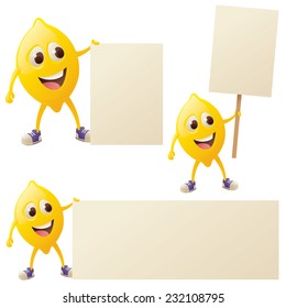Lemon character holding your messages.