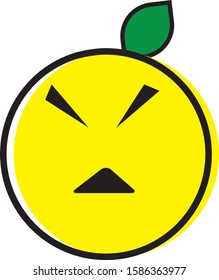 Lemon Character Mascot. Fruit & Vegetable Cute Simple icon Vector