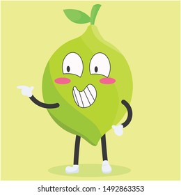 Lemon character with a mocking expression vector illustration,lemon cartoon