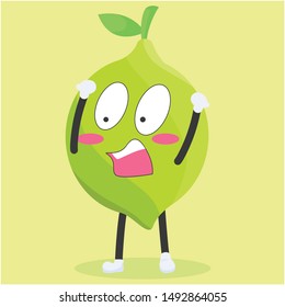 Lemon character with a shocked expression vector illustration