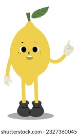 Lemon  Character Single 10 cute, vector illustration