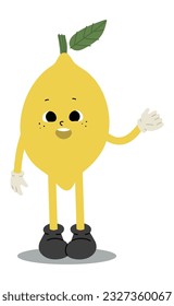 Lemon  Character Single 11 cute, vector illustration