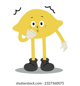 Lemon  Character Single 4 cute, vector illustration