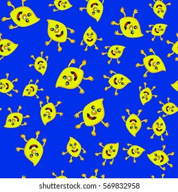lemon cheerful seamless pattern