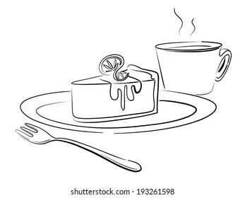 lemon cheesecake illustration