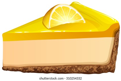 Lemon cheesecake on white illustration