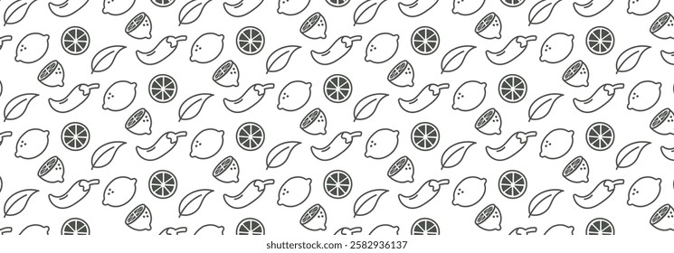lemon chilli seamless pattern sour and spicy seamelss pattern