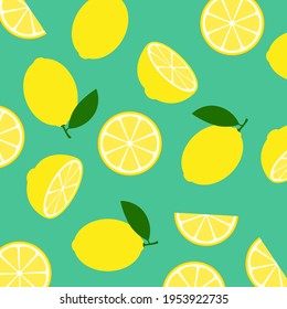 Lemon citrus fruit food summer texture seamless background. Lemon yellow print abstract