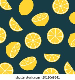 Lemon citrus fruit food summer texture seamless background. Lemon yellow print abstract