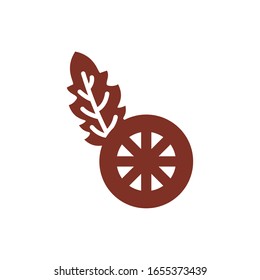 lemon citrus fruit half silhouette style icon vector illustration design