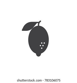 Lemon citrus fruit icon vector, filled flat sign, solid pictogram isolated on white. Vitamin food symbol, logo illustration.