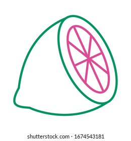 lemon citrus fruit line style icon vector illustration design