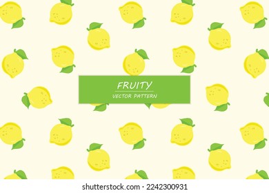 Cítrico limón fruta verano estilo lindo vector sin costuras repetir patrón