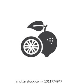 Lemon citrus fruit vector icon. filled flat sign for mobile concept and web design. Allergen food simple glyph icon. Symbol, logo illustration. Pixel perfect vector graphics