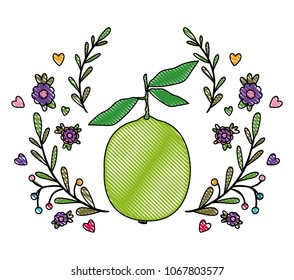 lemon citrus fruit with wreath
