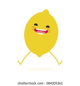 Lemon Citrus Limon Cute Face Illustration Stock Vector (Royalty Free ...