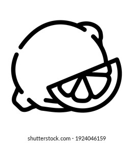 vector de icono de línea de cítricos de limón. signo de cítricos de limón. símbolo de contorno aislado ilustración negra