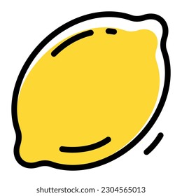 Lemon Citrus Simple Line Icon Logo Symbol
