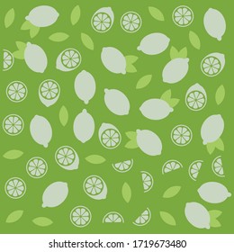 Lemon citrus vector fun seamless pattern. Lime shapes element background