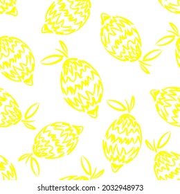 Lemon citrus vector pattern. Botanical vector illustration. Summer background. Floral design. Wallpaper print.