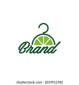 lemon cloth hanger shape icon for laundry or fashion business