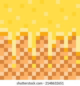 Lemon coated wafers seamless pattern pixel art. Vector background.