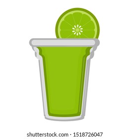 Lemon cocktail glass with fruit - Vector illustration