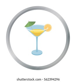 Lemon cocktail icon in cartoon style isolated on white background. Brazil country symbol stock vector illustration.