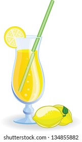 Lemon cocktail, vector picture
