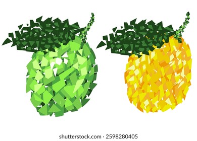 Lemon collage style illustration. Editable vegetable and fruit vector illustration.