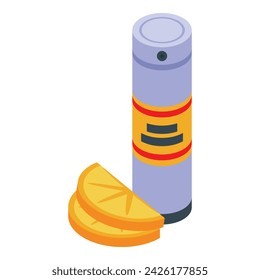 Lemon collagen cosmetic icon isometric vector. Skin care. Cream serum
