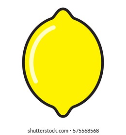 Lemon color flat icon. Vector image.